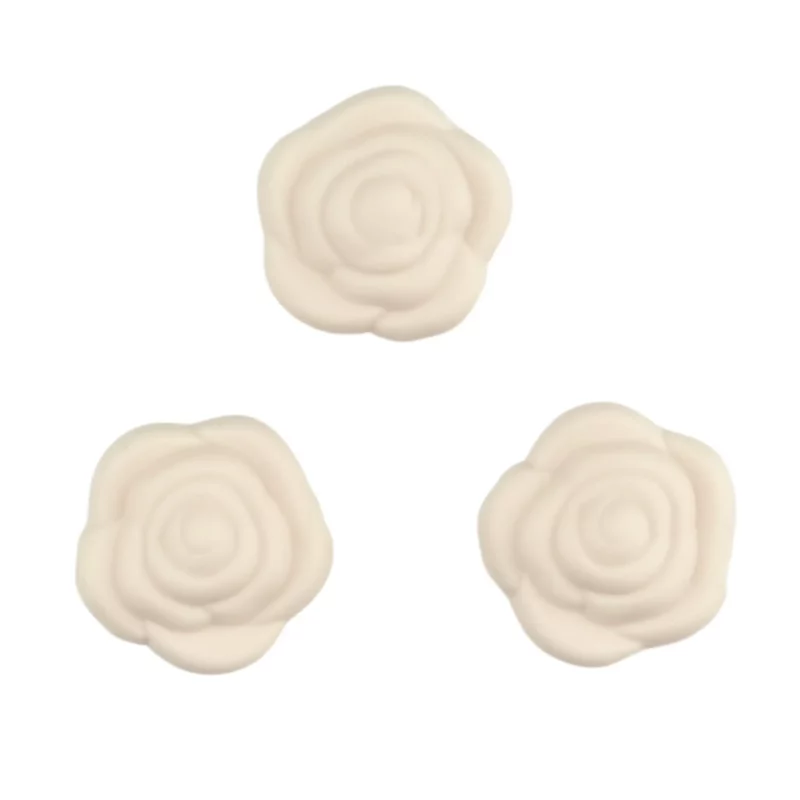 Siliconen kralen - Roos - 20 mm -  Ivory