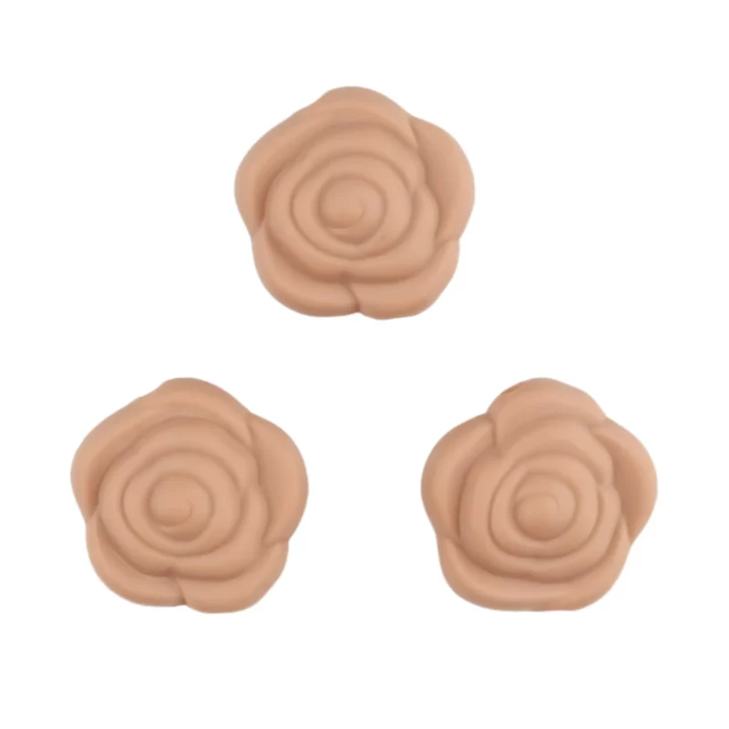Siliconen kralen - Roos - 20 mm - Latte