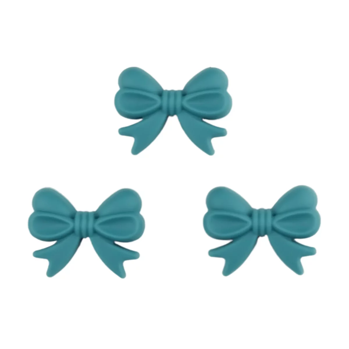 Code couleur : Cyan Type : Bow Taille : 16 x 26 mm Matériau : Silicone, sans BPA, sans phtalates, sans PVC, sans cadmium Certifié : CE et EN-71 Jootjes Haakcadeautjes