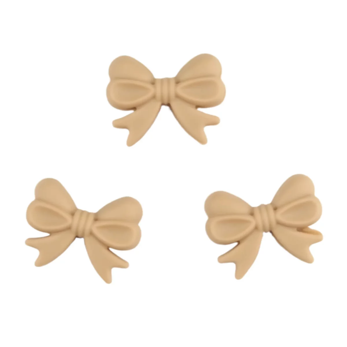 Color Code: Sand Type: Bow Size: 16 x 26 mm Material: Silicone, BPA-free, phthalate-free, PVC-free, cadmium-free Certified: CE and EN-71 Jootjes Haakcadeautjes