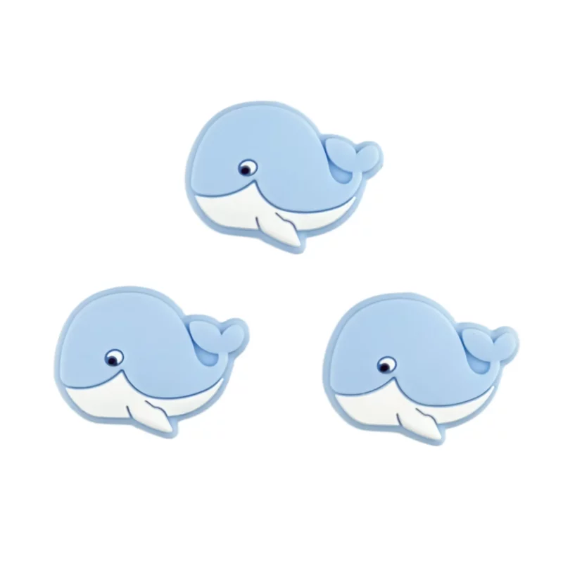 Siliconen  Kraal - Walvis - Licht Poeder Blauw