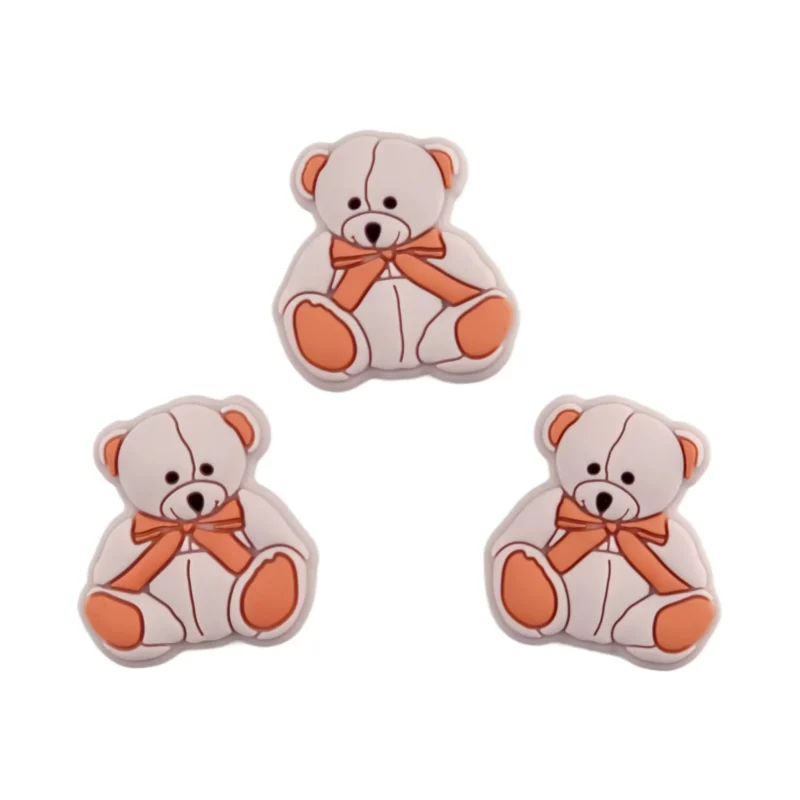 Siliconen Kraal - Teddybeer - Champagne pink