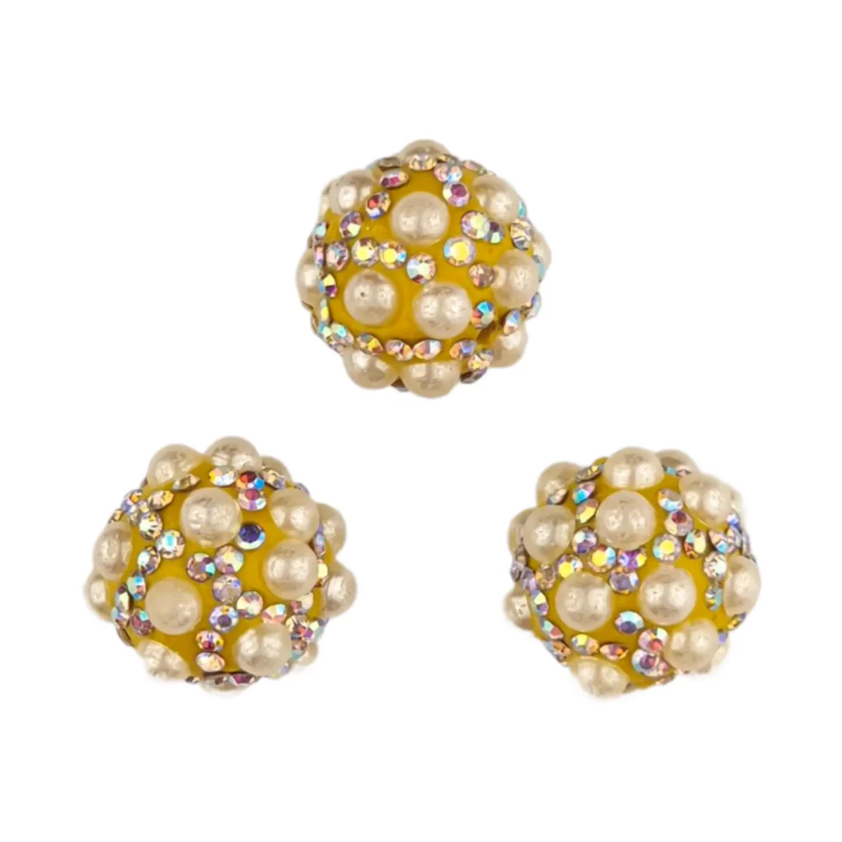 Kleur: Oker Geel met parel Materiaal: Acryl Type: 16 mm - Met Parels Oker Geel Geschikt voor sleutelhangers en veel andere sier ornamenten  en in gebruik met <a href="https://www.jootjeshaakcadeautjes.nl/product/houten-kraal-smiley-gelukspoppetje-haken-beukenhout-20-mm/">houten</a> en <a href="https://www.jootjeshaakcadeautjes.nl/product-categorie/siliconen-kralen-bpa-vrij-groothandel/siliconen-kralen-multicolor-luxekralen-alles/siliconen-kralen-gelukspoppetjes-luckyjos/">siliconen gelukspoppetjes</a>. Jootjes Haakcadeautjes