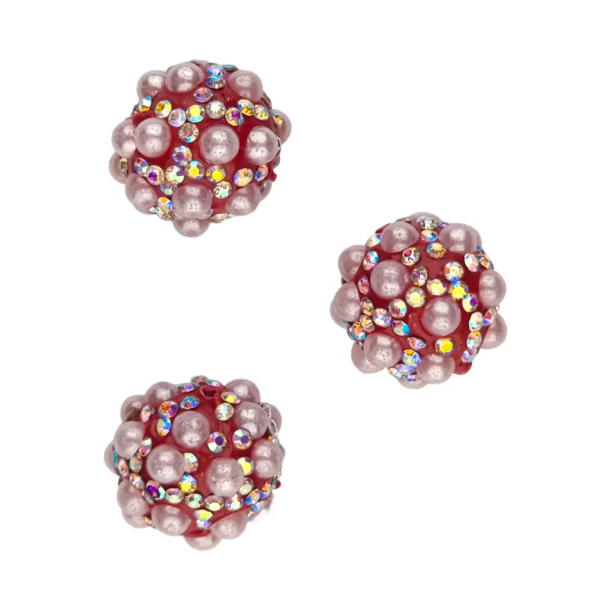 Kleur: Rood met parel Materiaal: Acryl Type: 16 mm - Met Parels Rood Geschikt voor sleutelhangers en veel andere sier ornamenten  en in gebruik met <a href="https://www.jootjeshaakcadeautjes.nl/product/houten-kraal-smiley-gelukspoppetje-haken-beukenhout-20-mm/">houten</a> en <a href="https://www.jootjeshaakcadeautjes.nl/product-categorie/siliconen-kralen-bpa-vrij-groothandel/siliconen-kralen-multicolor-luxekralen-alles/siliconen-kralen-gelukspoppetjes-luckyjos/">siliconen gelukspoppetjes</a>. Jootjes Haakcadeautjes