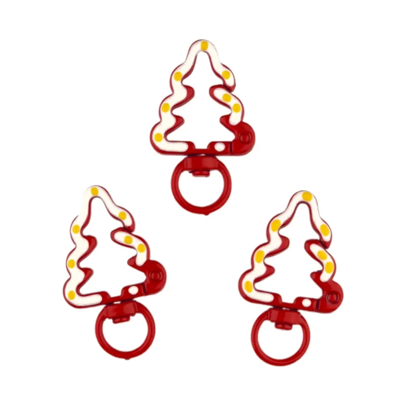 Sleutelhangers - Clip on ring - Kerstboom - Rood