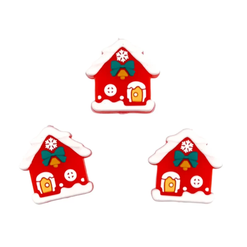 Siliconen Kraal - 3D - Kersthuis - Rood