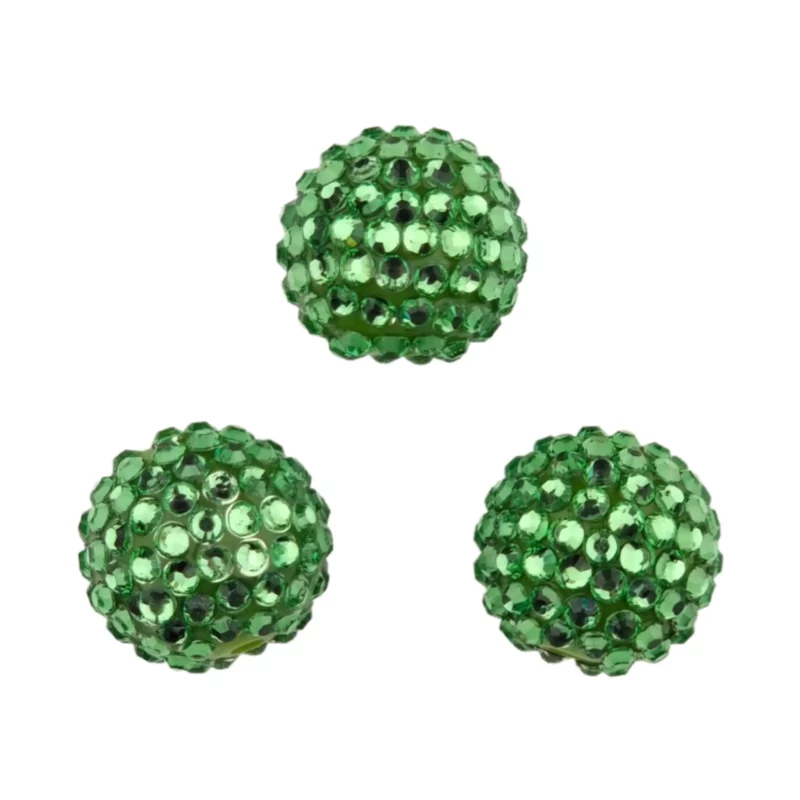 Acryl kralen met Steentjes - 20 mm - Klavergroen