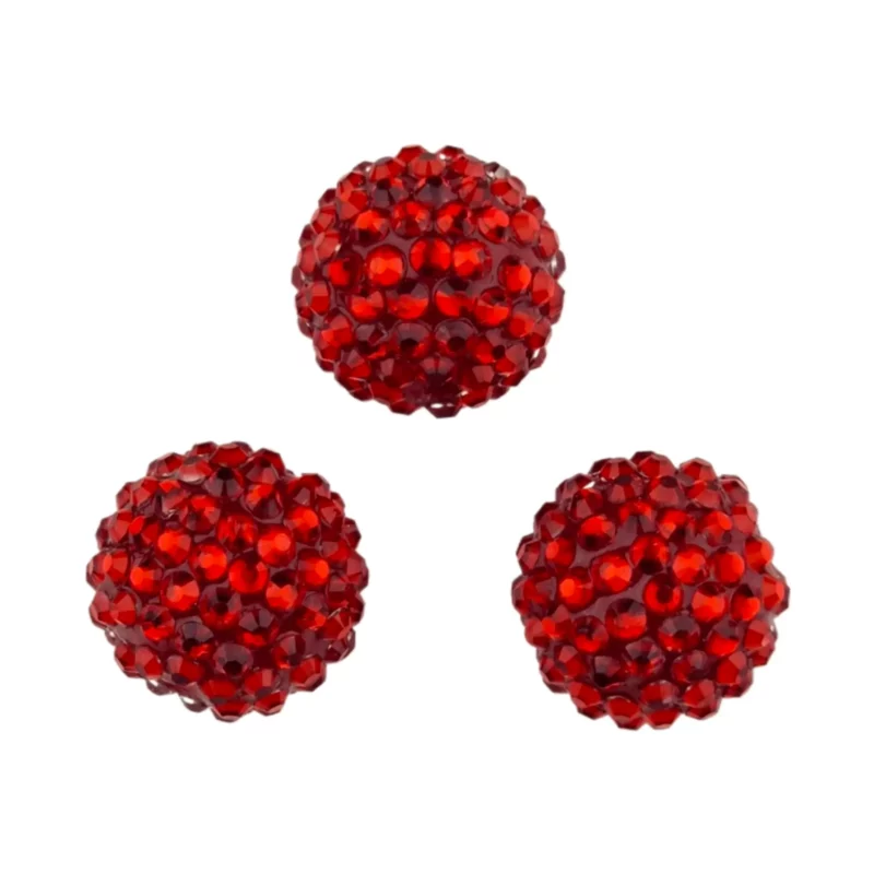 Acryl kralen met Steentjes - 20 mm - Rood