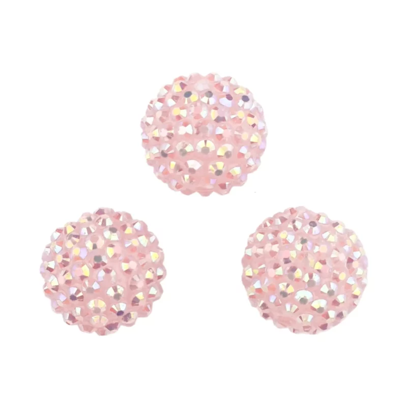 Acryl kralen met Steentjes - 20 mm - Metallic Rose Quartz