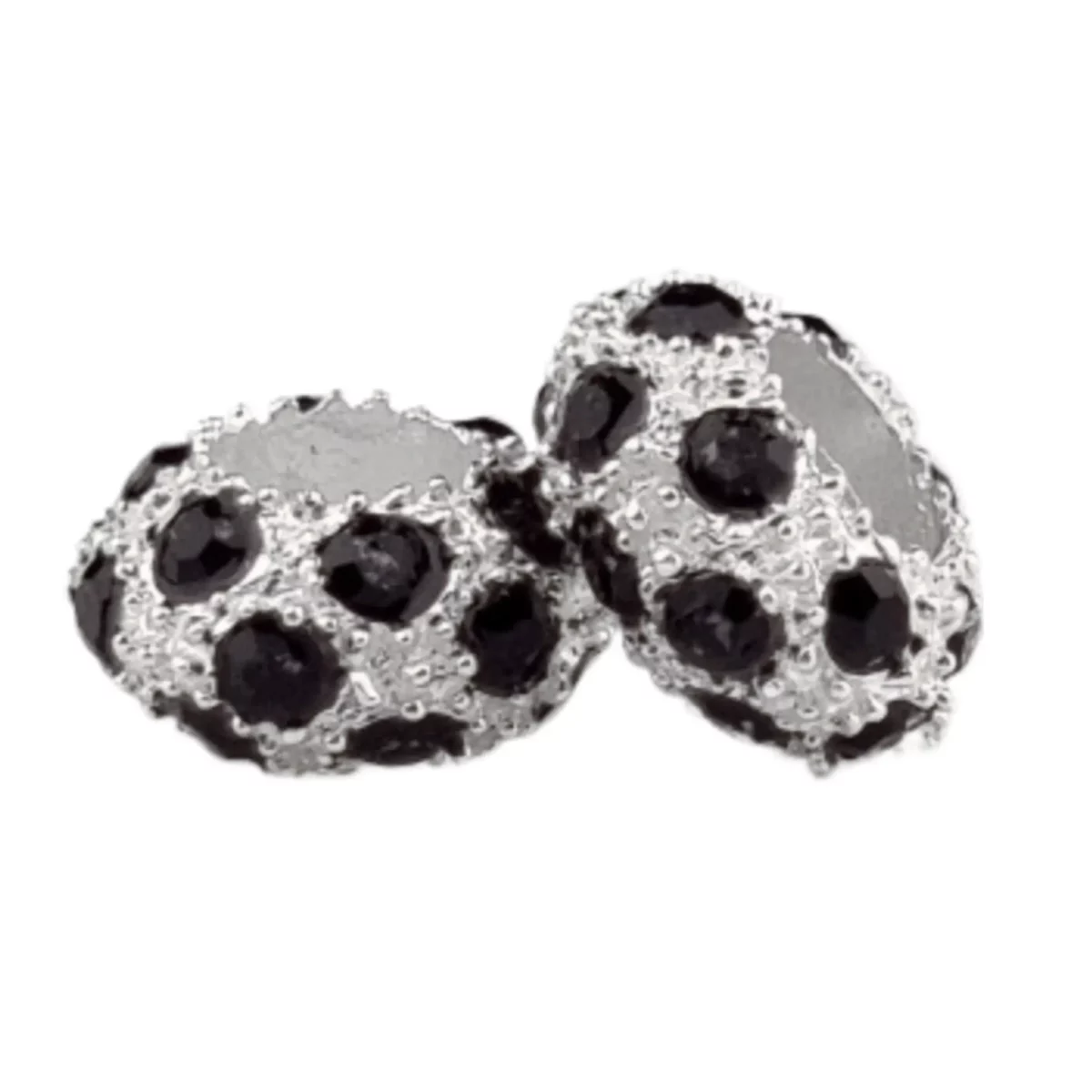 Matière : Intermediate Sparkle Donut - Black Couleur : Silver / Black Amusant à incorporer entre les perles. Jootjes Haakcadeautjes