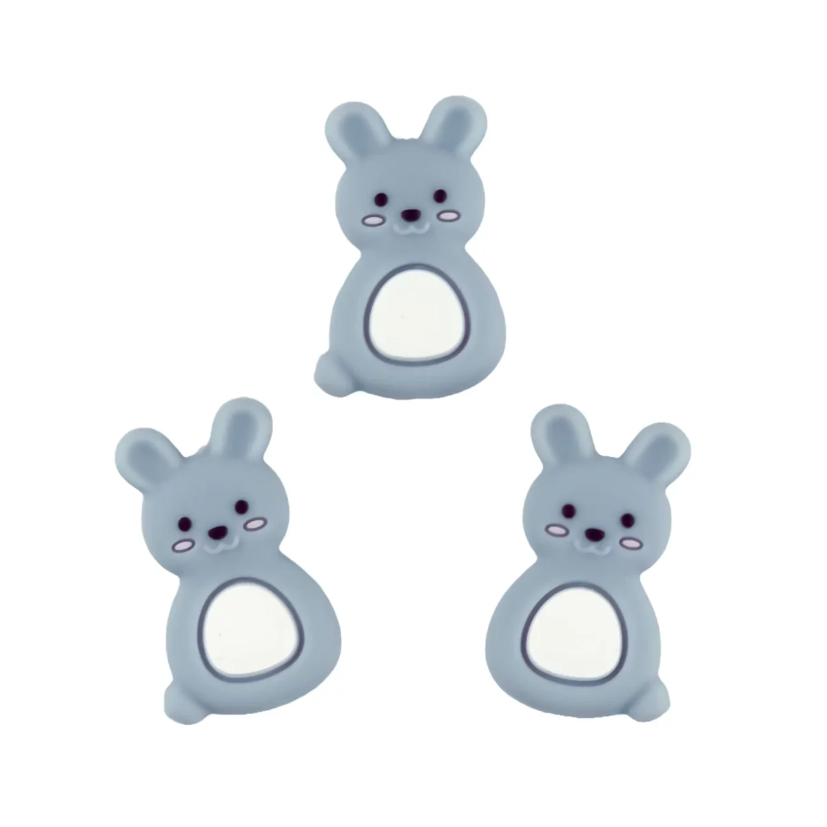 Material: 100% BPA-frei, sicher nach EN-71, Silikon Typ: Blushing Rabbit Farbe: Blau/Grau mit weißem Bauch   Jootjes Haakcadeautjes