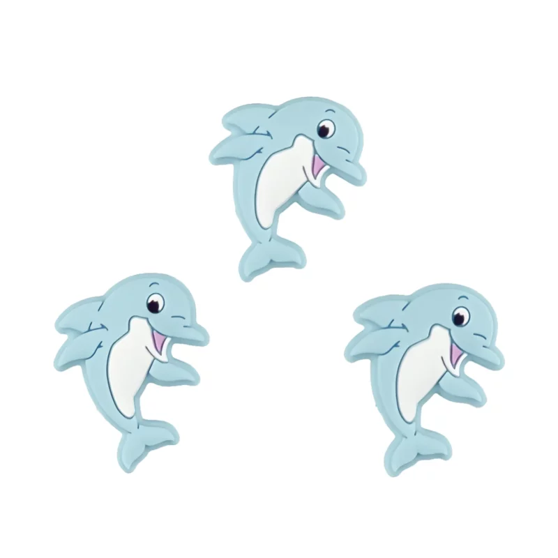 Siliconen kralen - Dolfijn - Aqua