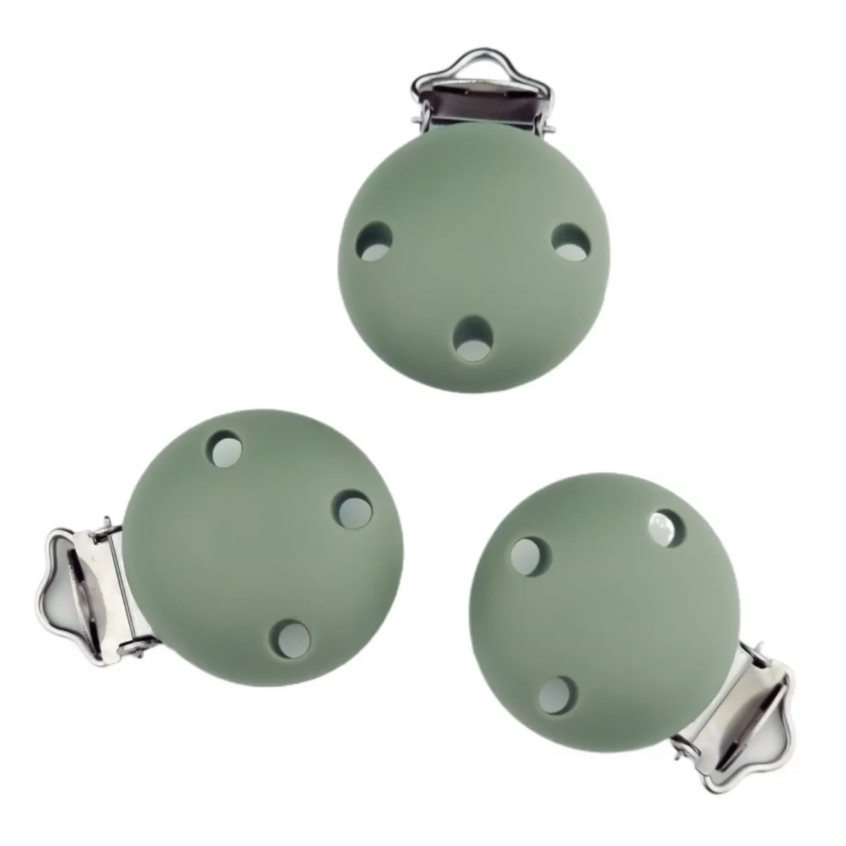 <h2>Silicone Pacifier Clip - Thyme</h2>
Color: Thyme
Material: as always BPA-free, PVC-free, phthalate-free and other toxin-free silicone
100% child safe, CE certified
With holes matching NEN-standard 12586 Sturdy clip with plastic insert. Jootjes Haakcadeautjes