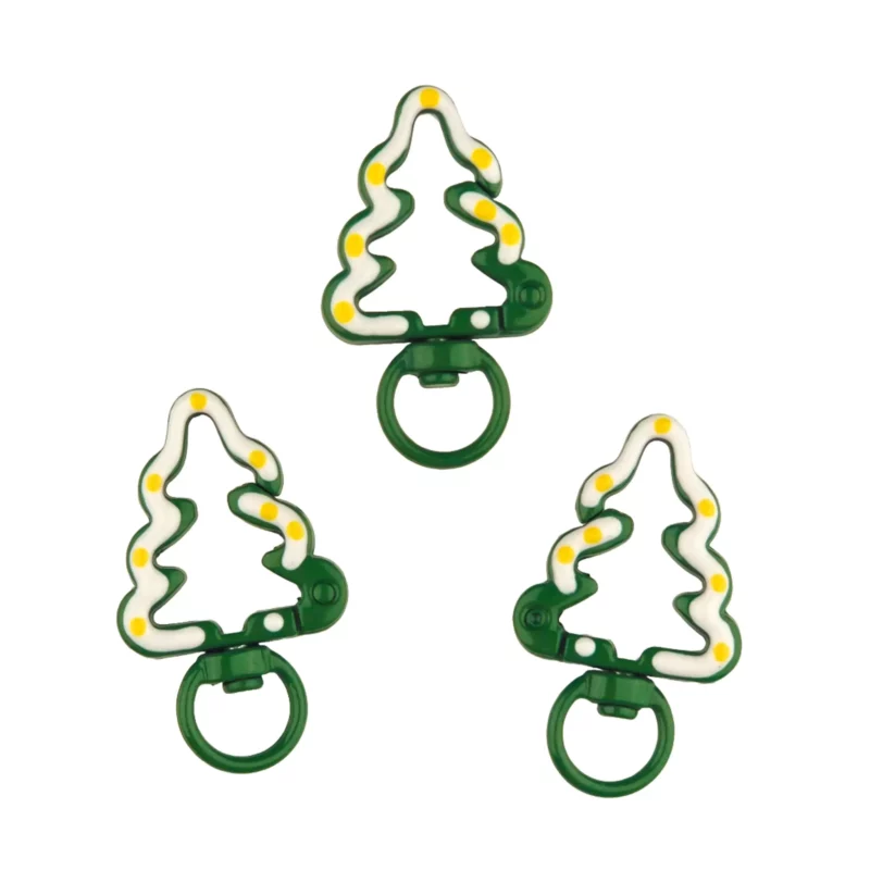 Sleutelhangers - Clip on ring - Kerstboom - Groen