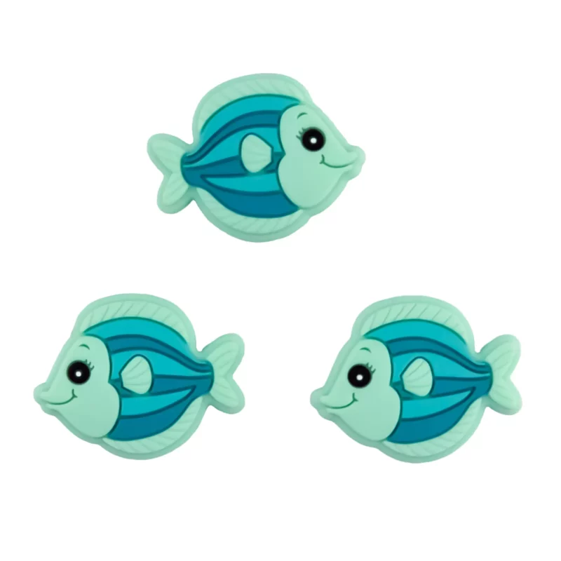 Siliconen kralen - Blub de vis - Mintgroen