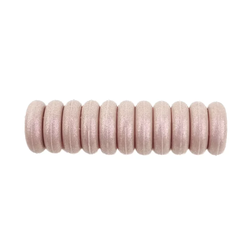 Siliconen kralen - Mini Abacus - 12 x 4 mm - Pale Rose Parel Print