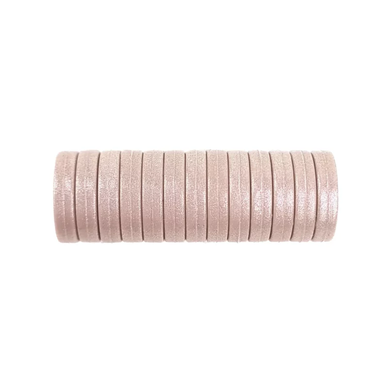 Siliconen kralen - Mini Circlet - 14 x 3 mm - Pale Rose Parel Print