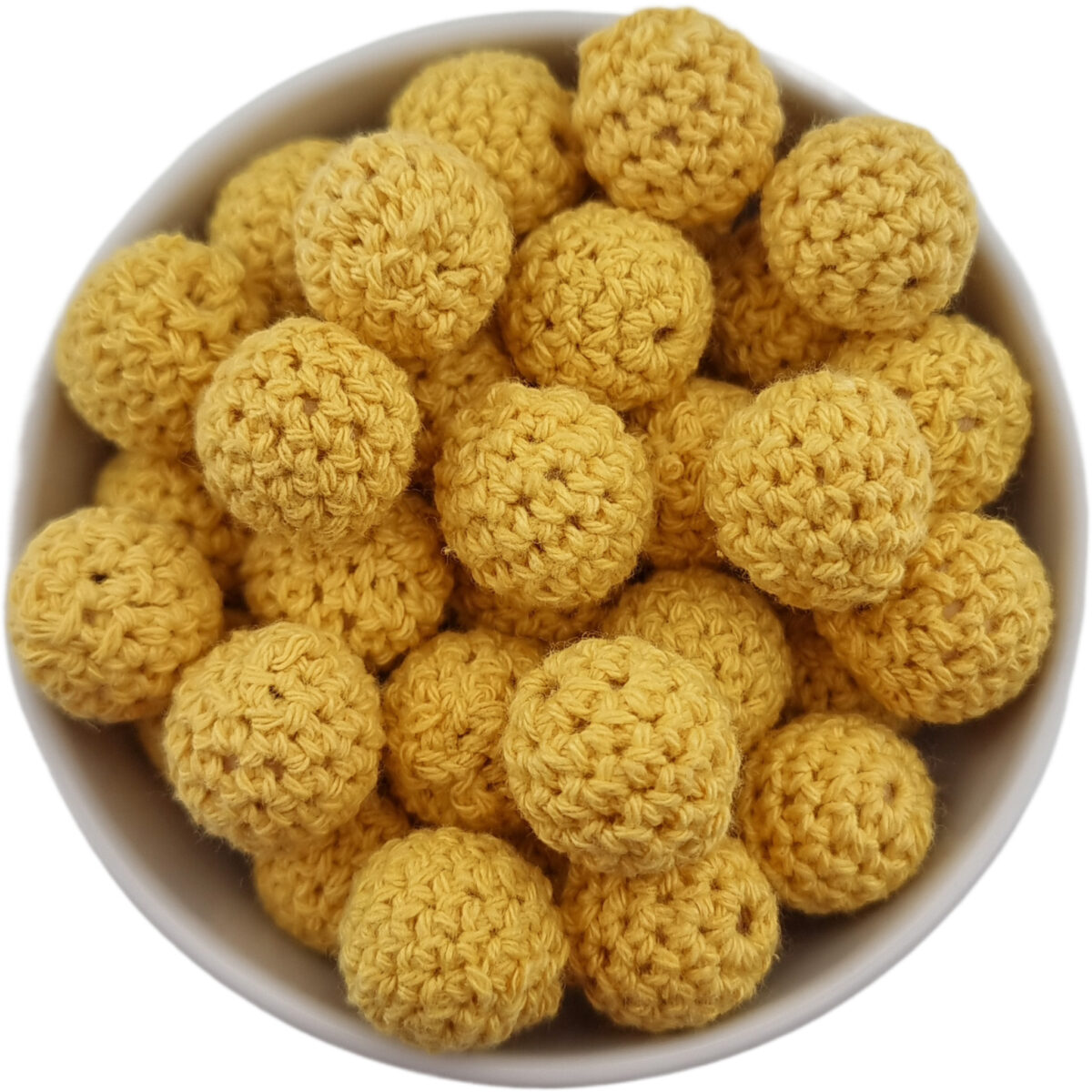 Gehäkelte Perlen; Holzperle mit gehäkeltem Baumwollgurt für Babys.
<ul> <li>Größe: 16 mm Holzperle mit Baumwolle</li> <li>Farbcode: Ockergelb</li>
</ul>
Handgehäkelt.
100% babyfreundliches Baumwollgarn. Jootjes Haakcadeautjes