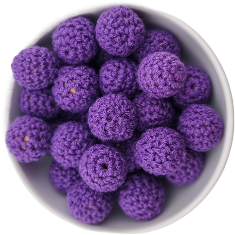Crochet bead - Crocheted wooden bead - 16 mm - Wicked
