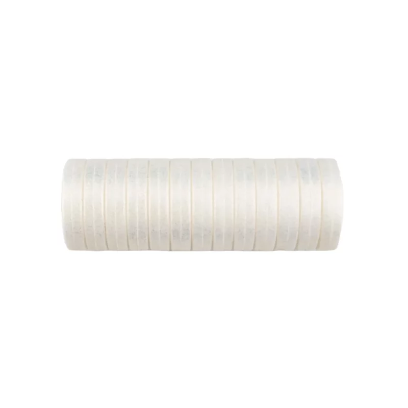 Siliconen kralen - Mini Circlet - 14 x 3 mm - Kokos Parel Print