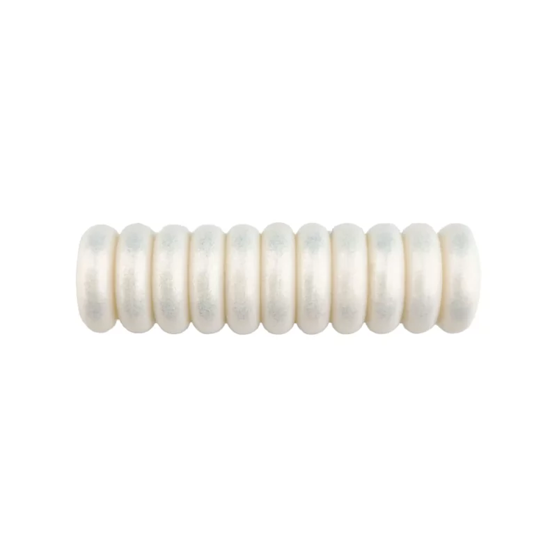 Siliconen kralen - Mini Abacus - 12 x 4 mm - Kokos Parel Print