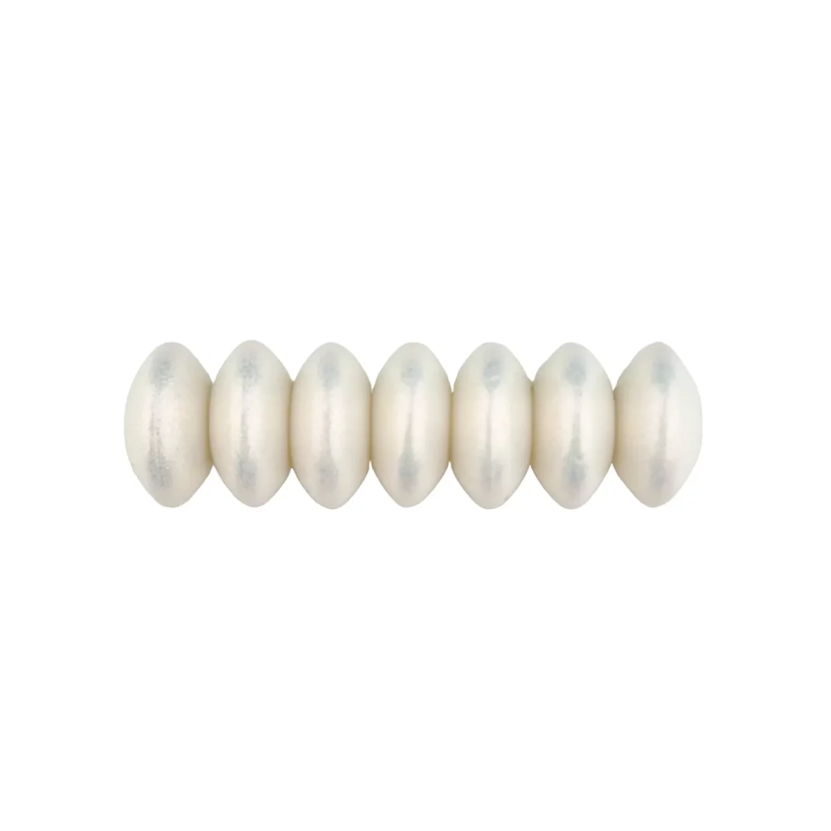Color: Coconut, Pearl Print - Type: Silicone beads, Oval, also known as spacer.
- Size: 12 mm
- Sold by piece
- BPA-, Phthalates-, Lead-, PVC- and Poison-free
- Suitable for CE certified finished product
- Medical grade silicone beads
- Cool for teething
- Dishwasher Friendly
- Easily cleanable with face wipe or mild soapy water   Jootjes Haakcadeautjes