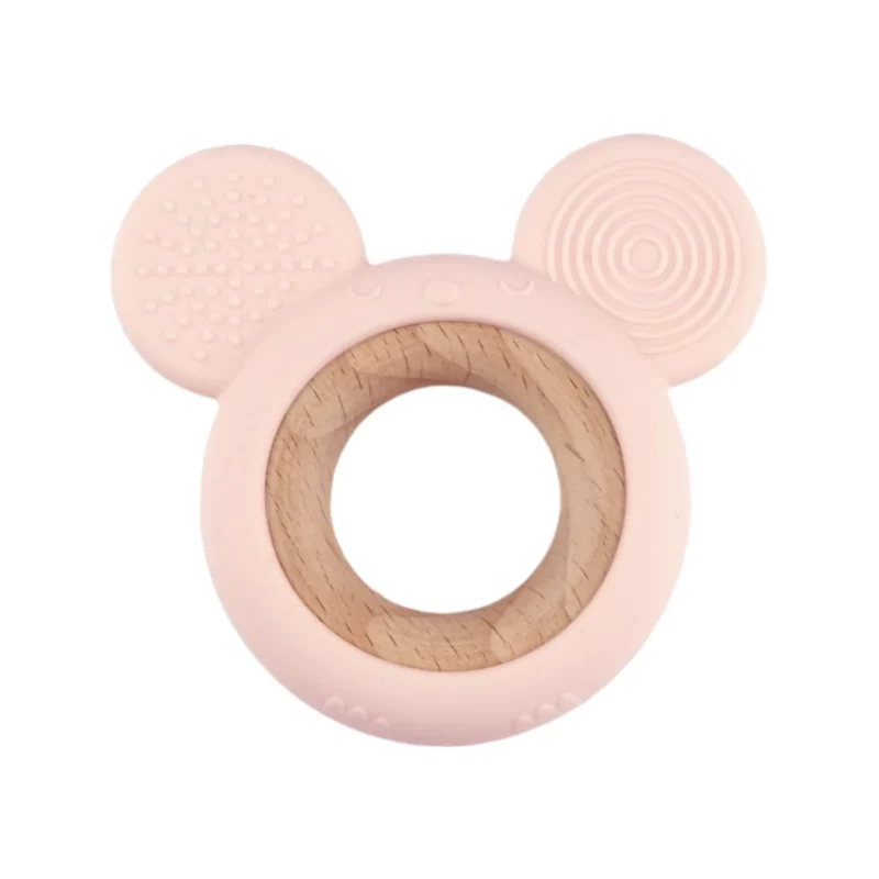 Bijtfiguur - Siliconen en Hout - Muis - Astilbe