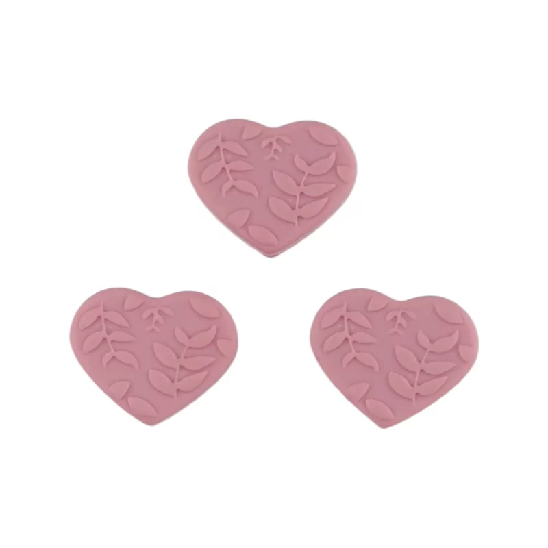 Siliconen kralen - Hart - Embossed - 25 mm - Rose