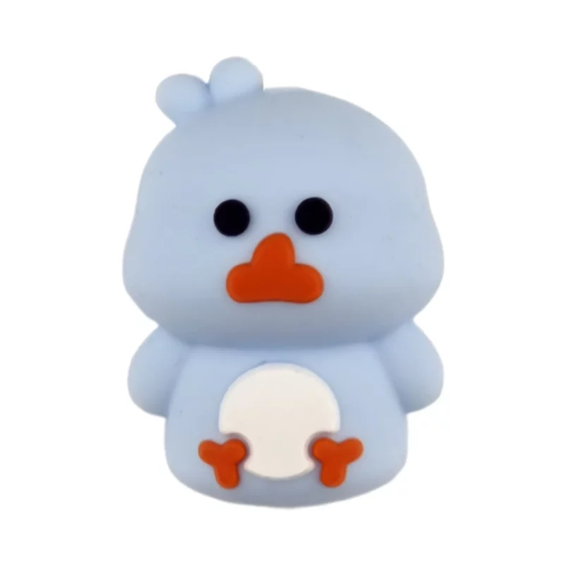 Siliconen Kraal - 3D - Tweety Bird - Licht Poeder Blauw