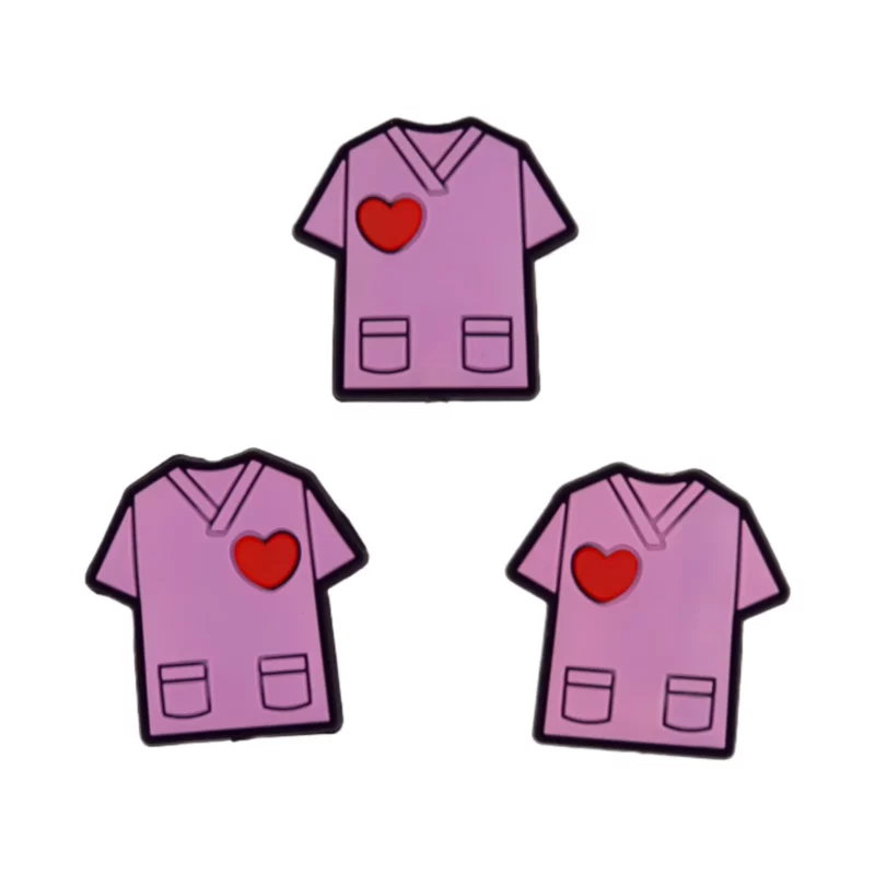 Siliconen kralen - Verpleegshirt - Paars met hart