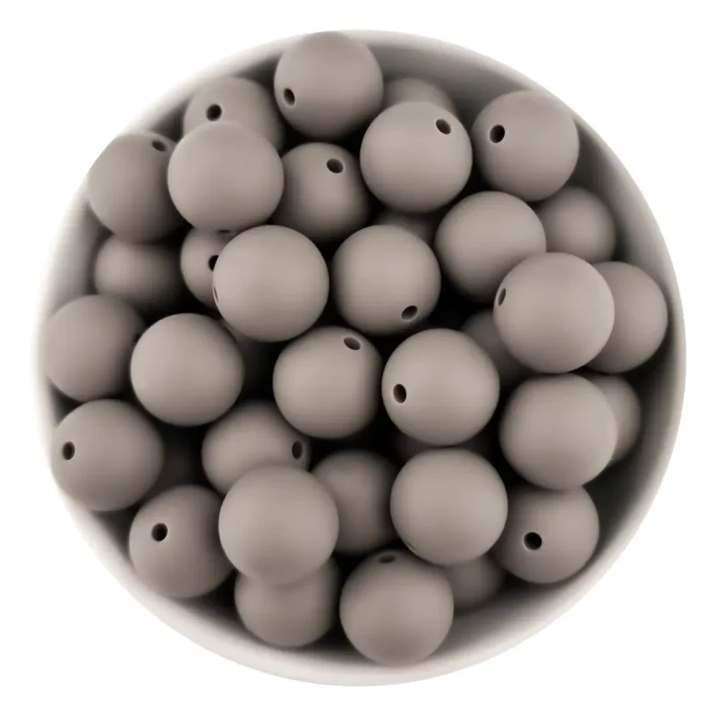 Siliconen kralen 20 mm - Rond - Truffel