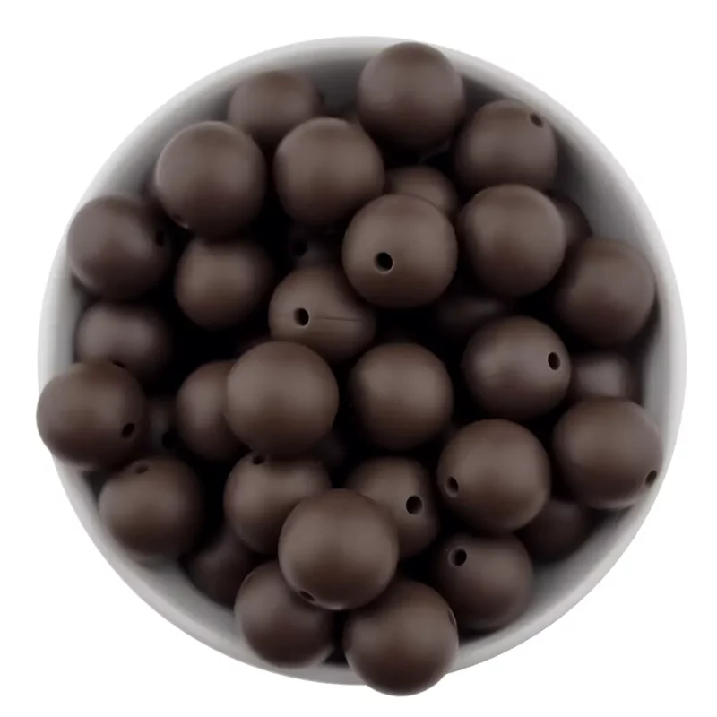Siliconen kralen 20 mm - Rond - Choco