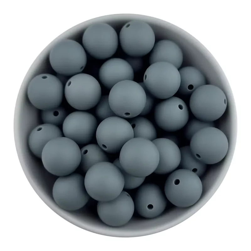Siliconen kralen 20 mm - Rond - Donker Grijs