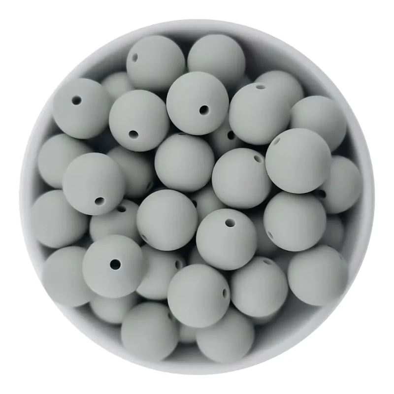 Siliconen kralen 20 mm - Rond - Beton Grijs
