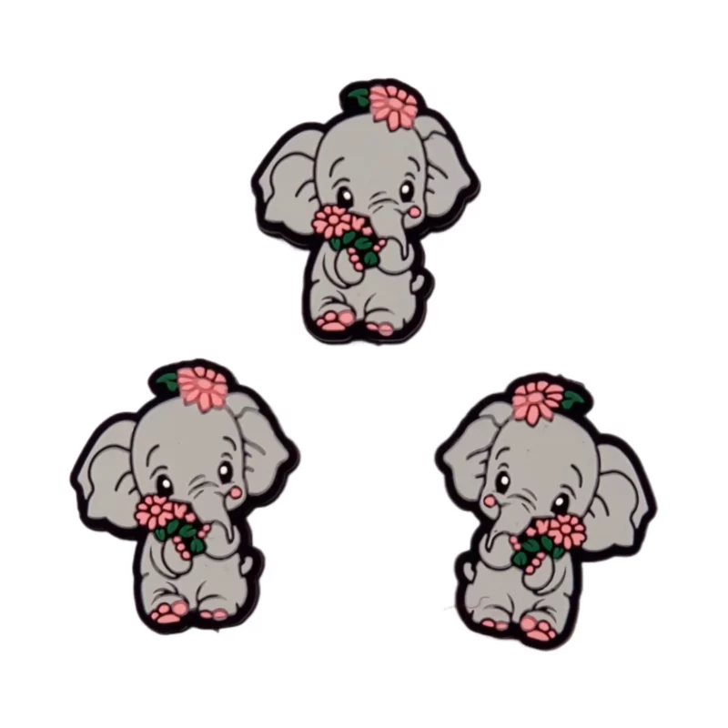 Siliconen Kraal - Olifant met Roos