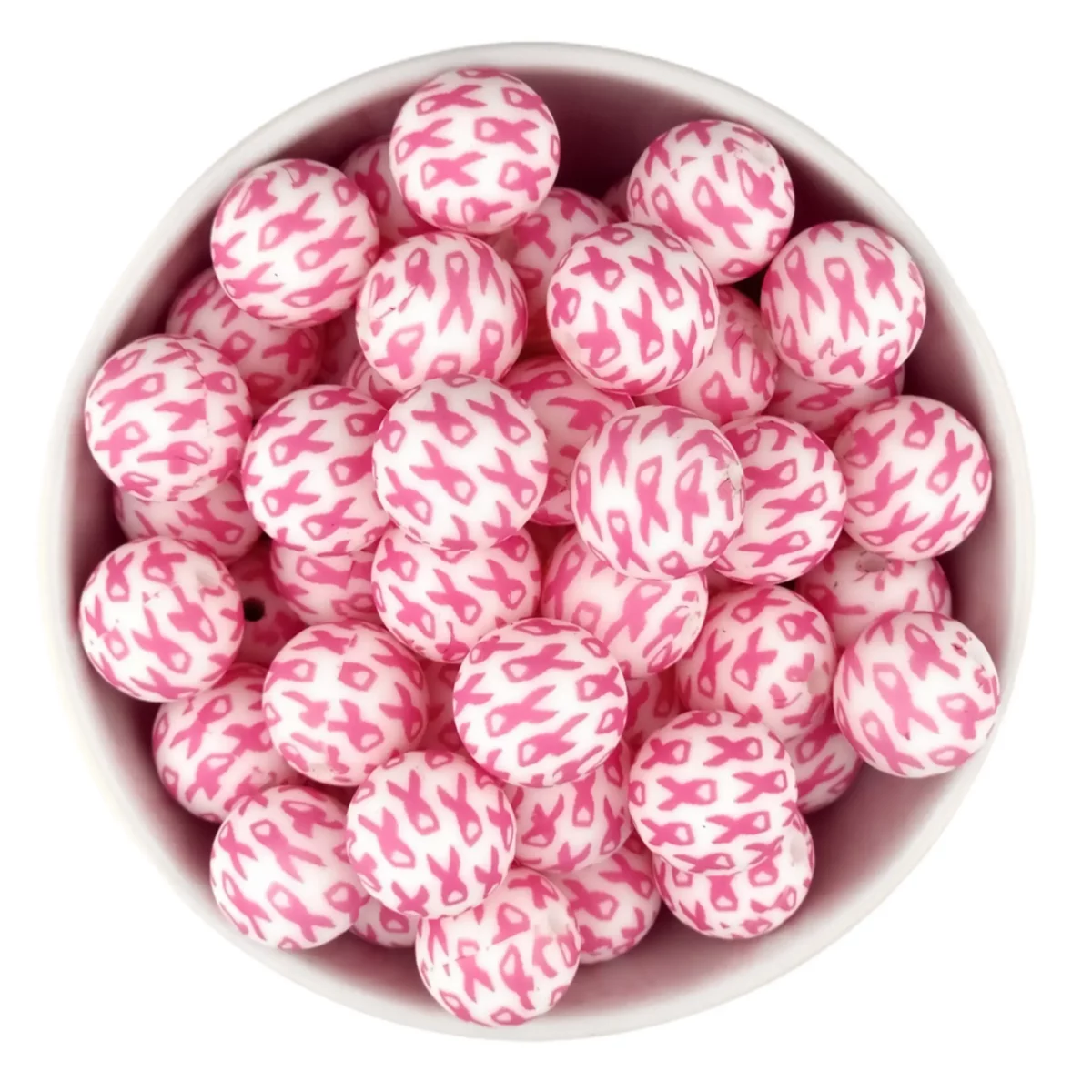 Pink Ribbon Siliconen kralen <ul> <li>Variant Pink Ribbon</li> <li>Formaat: 12 mm</li> <li>BPA-vrij</li> <li>CE-gecertificeerd</li> <li>Vaatwasser bestendig</li> <li>Koelbaar voor doorkomende tandjes</li> </ul> Verkrijgbaar in meerdere prachtige kleuren en zo samen te stellen naar eigen wens. Jootjes Haakcadeautjes