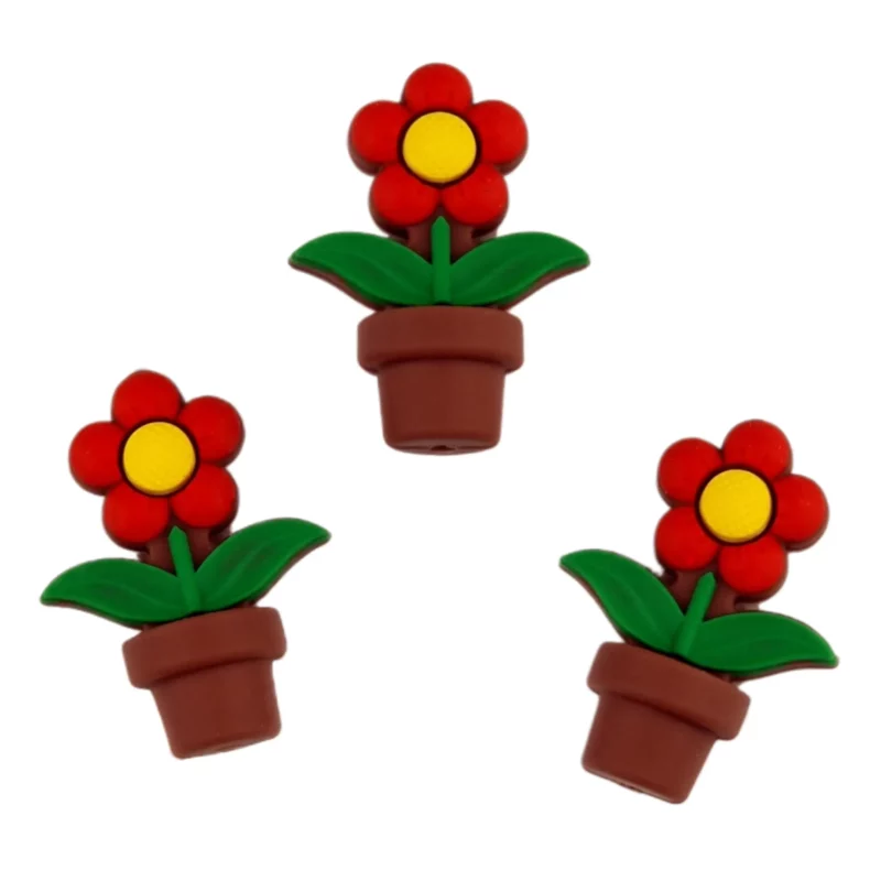 Siliconen kraal - 3D - Bloempot