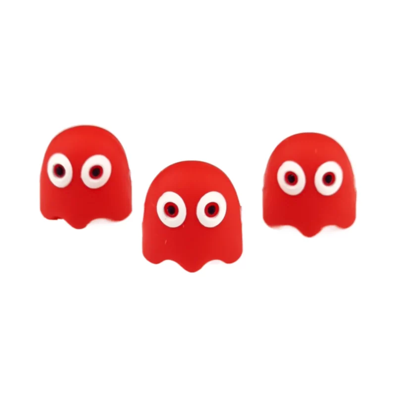 Siliconen Kraal - 3D - Pacman Spook - Koraal Rood