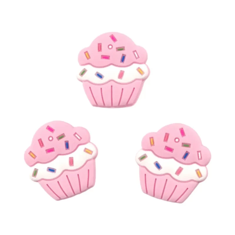 Siliconen kralen - Cupcake - Licht Roze