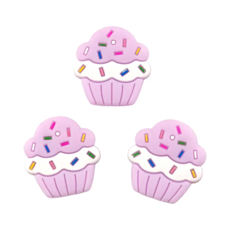 Siliconen kralen - Cupcake - Heide