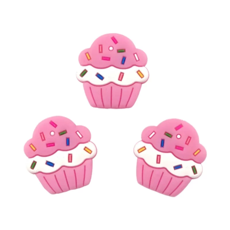 Siliconen kralen - Cupcake - Framboos