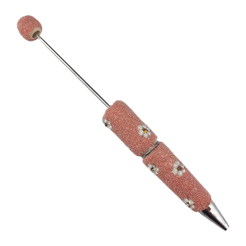 Kralenpen - Pebble Bloem - Poeder Nude - Per stuk