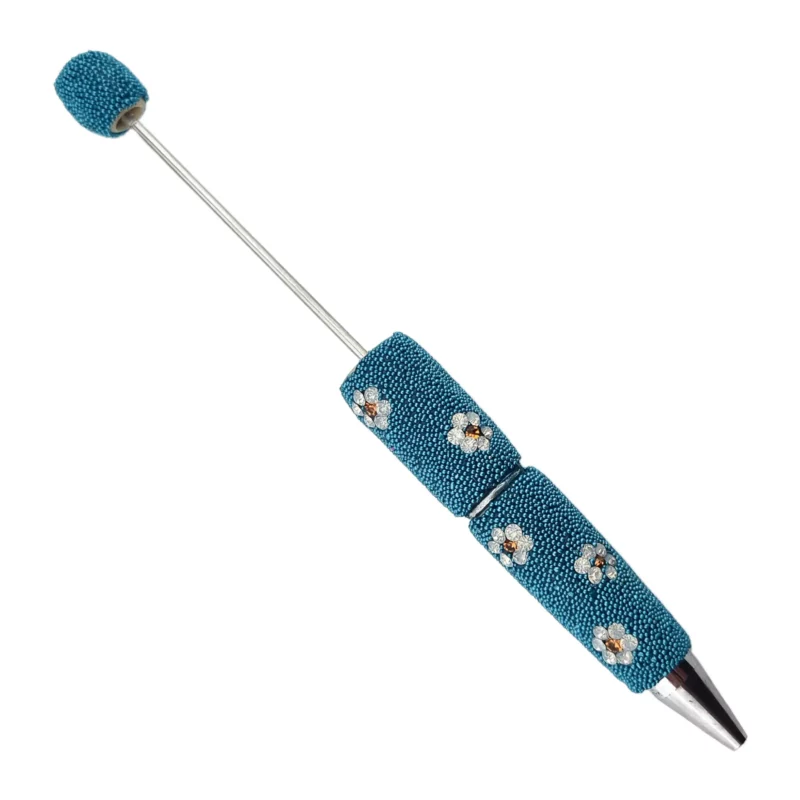 Kralenpen - Pebble Bloem - Iris Blauw - Per stuk