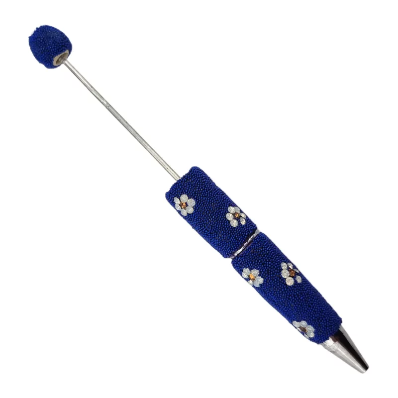 Kralenpen - Pebble Bloem - Konings Blauw - Per stuk
