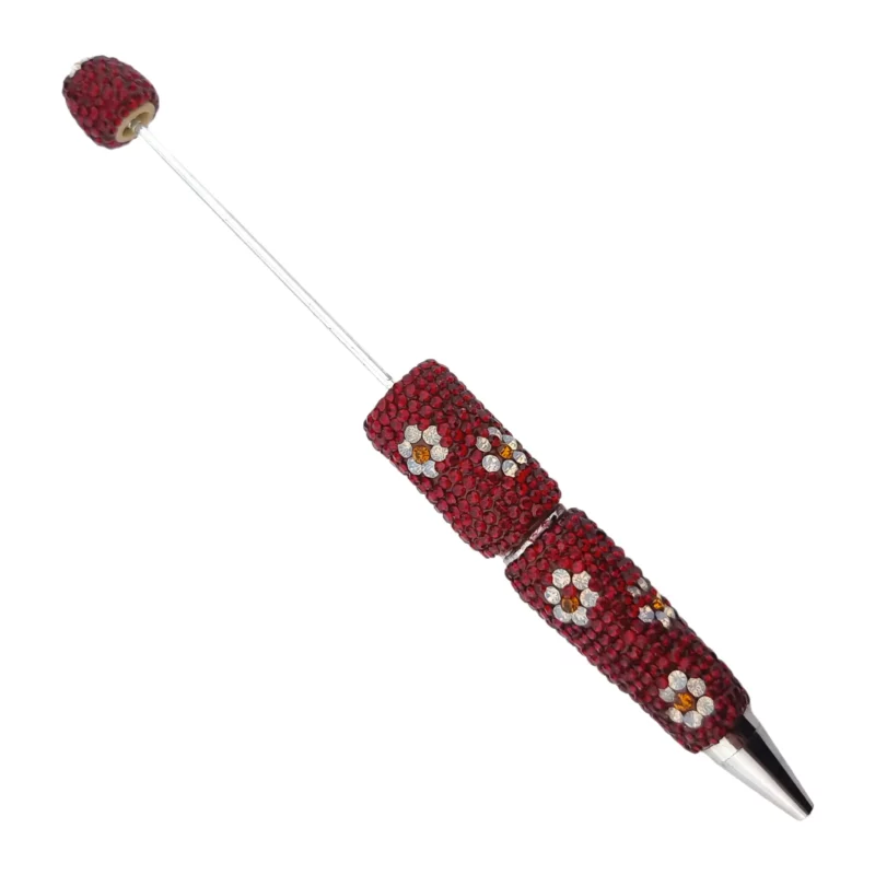Kralenpen - Sparkle Bloem - Wijnrood