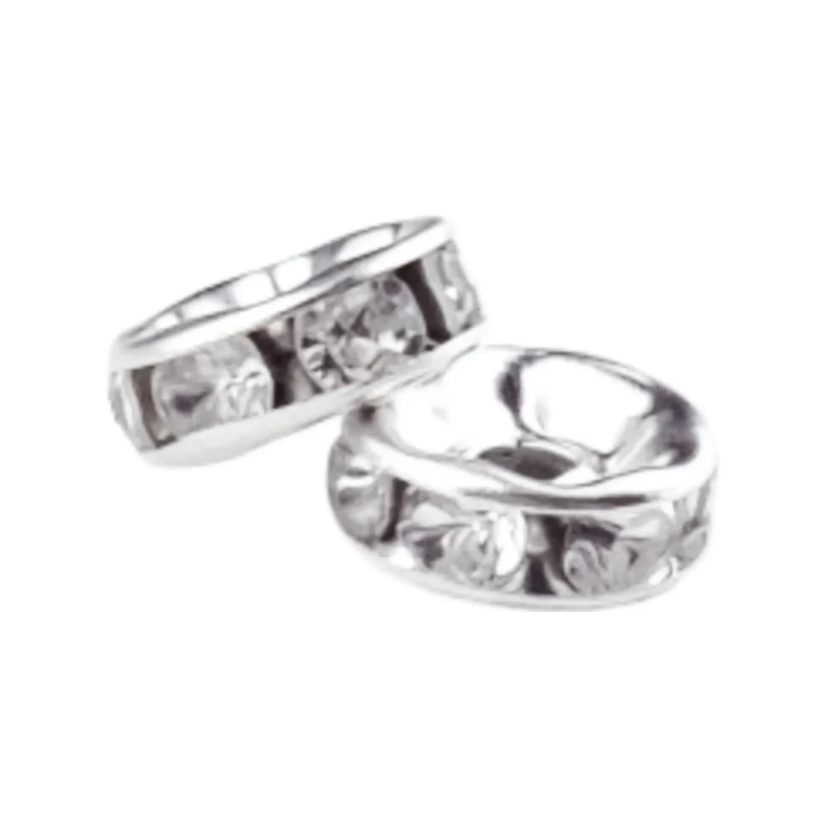 Material: Edelstahl mit Strasssteinen Größe: 10 x 3 mm Farbe: Silber / Weiß Jootjes Haakcadeautjes