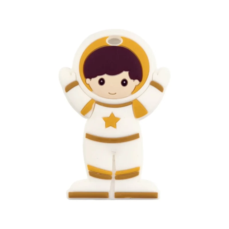 Siliconen bijtring - Astronaut - Oker Geel