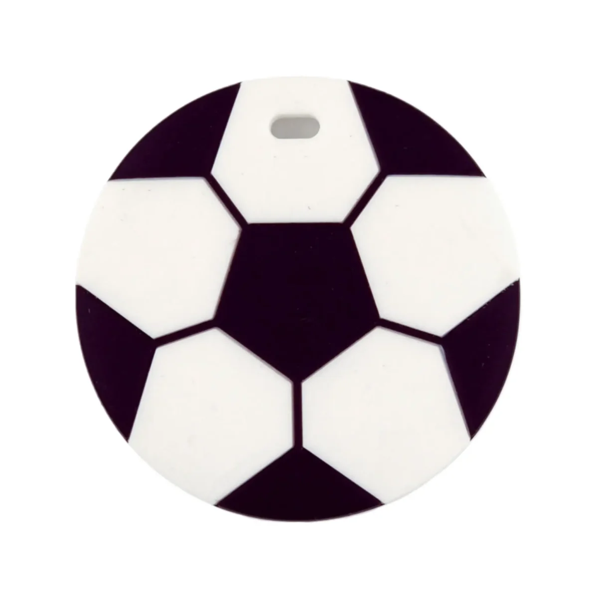 Variant: Voetbal Kleur: Zwart / Wit Gemaakt van BPA-vrij siliconen. CE-gecertificeerd, 100% kind veilig. Voor meer informatie over het gebruik, lees onderaan de pagina. Jootjes Haakcadeautjes