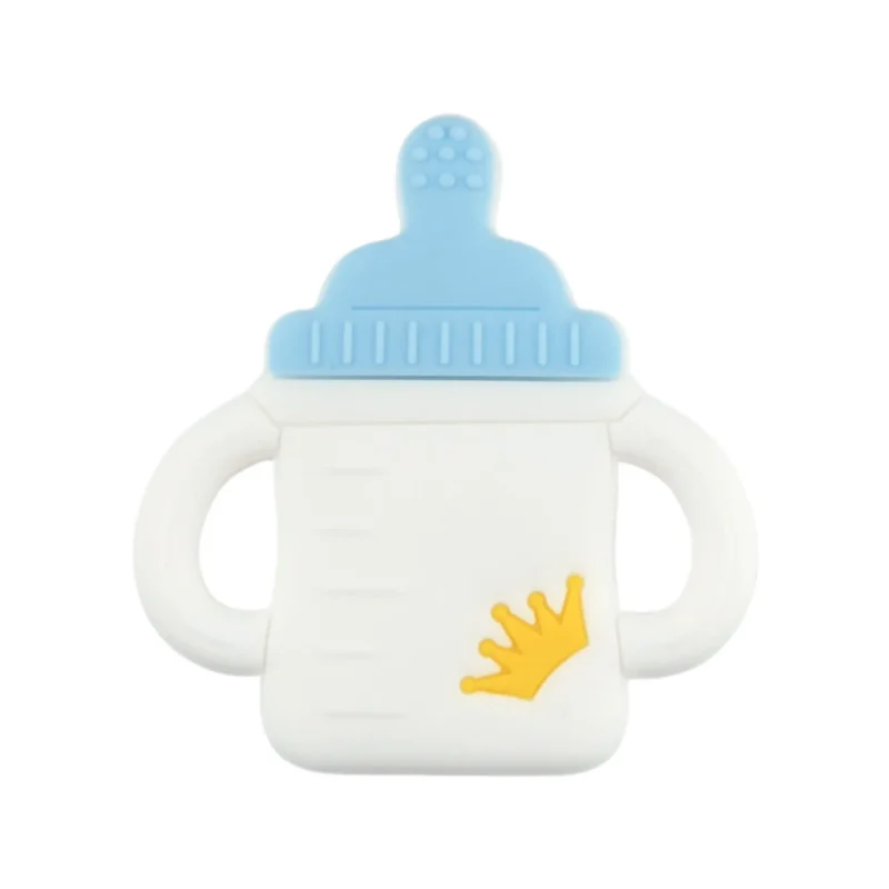 Siliconen bijtring - Babyfles - Licht hemels blauw