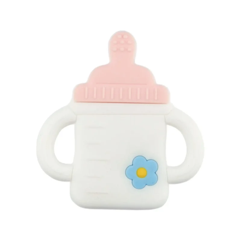 Siliconen bijtring - Babyfles - Perzik roze